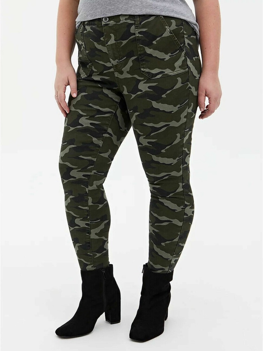 Torrid Sky High Camo Skinny Pants High Rise Stretch Twill Womens 14